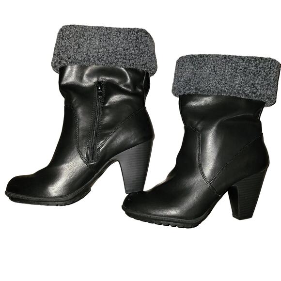 Mootsies Tootsies faux fur boots booties black size 8M - Picture 1 of 7